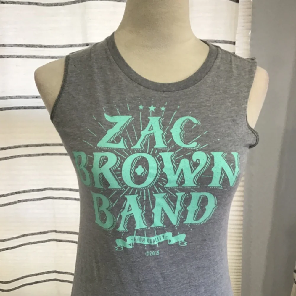Zac Brown Band Women Size SM Cotton Sleeveless T-Shirt 2015 Tour Country Music - Picture 2 of 9